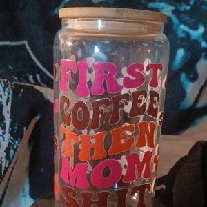 Colorful Glass Coffee Jar